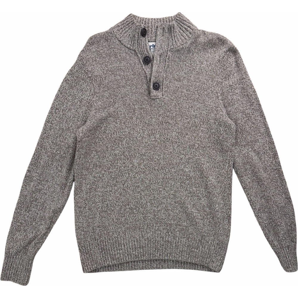 Urban Pipeline Marled Knit Quarter Button‎ Mock Neck Sweater Size Small